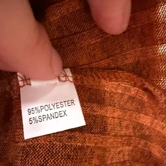 Cozy Ribbed Long Sleeve Top - Burnt Orange - Picture 4 of 4